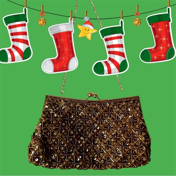 Beautiful Brownish/Gray Beaded Evening Bag - Picture 10 of 10